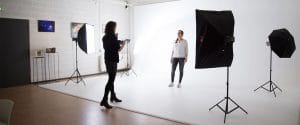 fotograaf met fotostudio