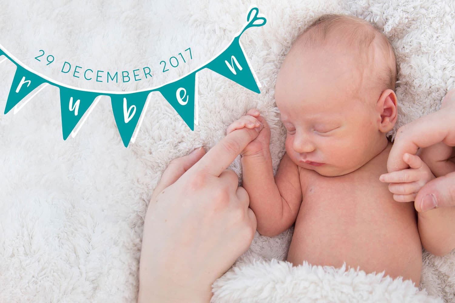 newbornshoot met geboortekaartje