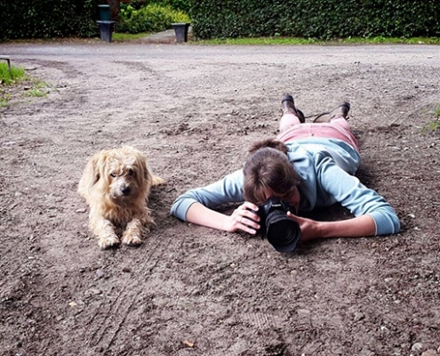 fotograaf met hond