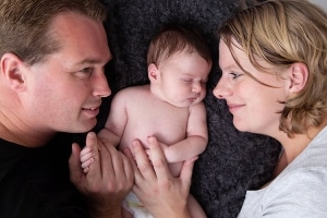 gezin newborn fotoshoot