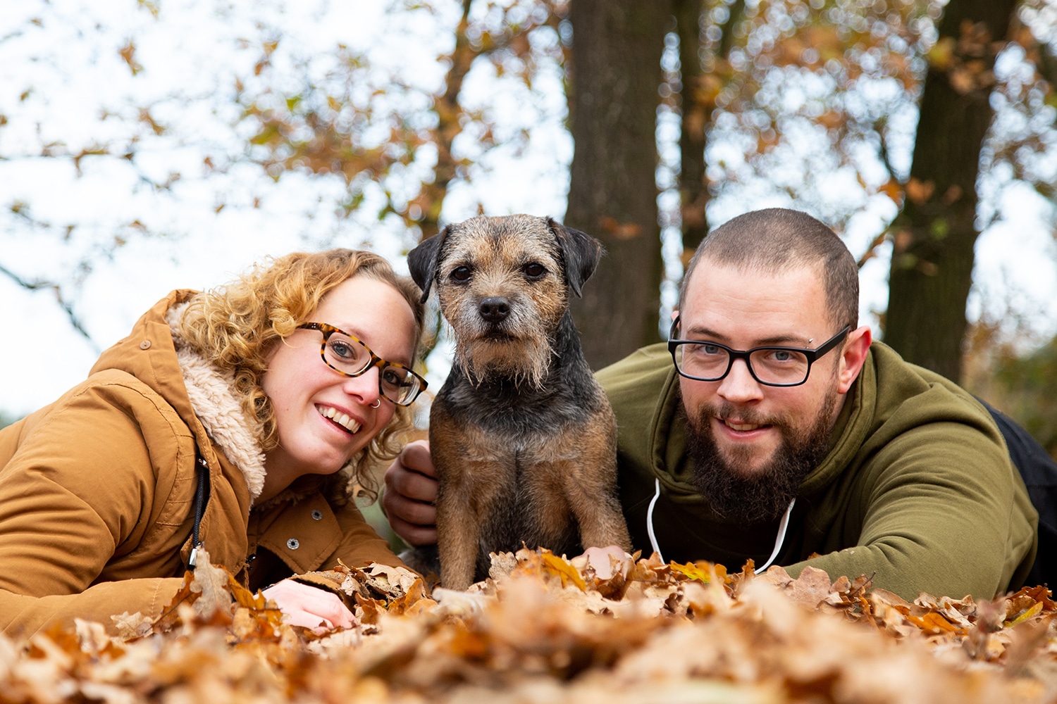 herfst shoot gezin hond