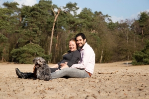 fotoshoot op zandvlakte