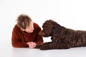 hondenfotoshoot met baasje